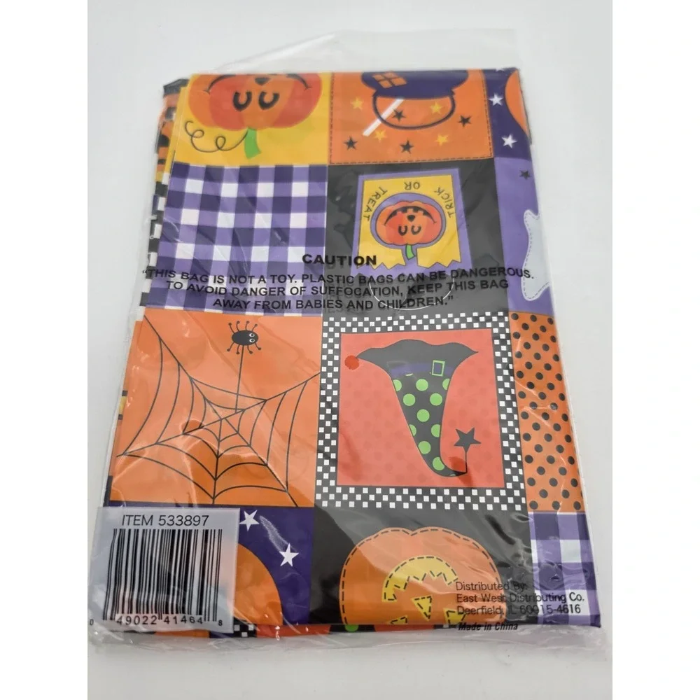 Vtg NOS Halloween Vinyl Table Cloth  52x72